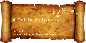 Őri Angelina névjegykártya